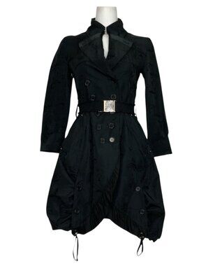 Ciao Milano Coat S Black Floral Double Breasted